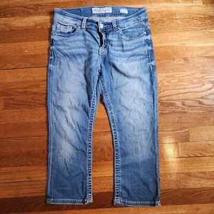 BKE Payton Cropped Jeans Women's 29 Light Blue Denim Capri Mid Rise - Picture 1 of 6