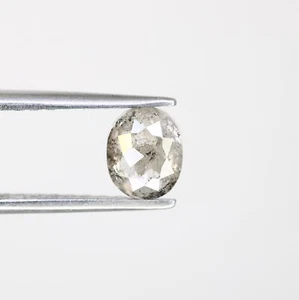 1.00 CT Oval Cut Salt And Pepper Diamond For Engagement Ring - Picture 1 of 12