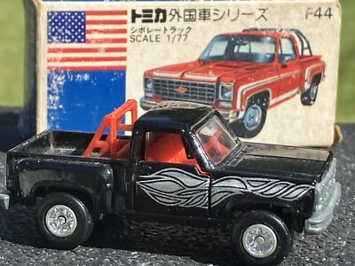 ULTRA RARE Vintage Tomica F44 1978 Chevrolet Truck Squarebody BLACK 1/64 Diecast - Image 1 of 4