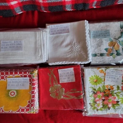 Lotto stock tovaglie  tovaglioli cotone fiandra di diversi formati colori GUARDA - Immagine 1 di 4