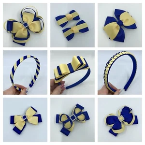 Cobalt Blue and Chamois Yellow School Hair Accessories - Picture 1 of 70