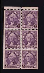 1932 Washington regular issue 3c purple booklet pane Sc 720b MLH (L1 - Picture 1 of 1