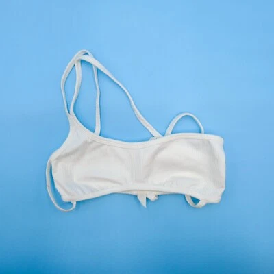 Nuevo traje de baño For Love & Lemons blanco XS acanalado cruzado halter correas bikini Foto 1 de 4