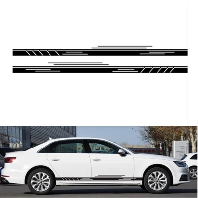 Decals Vinyl Stickers Car Racing Stripes Graphics Styling Trim Accessory Black  - Image 1 of 4