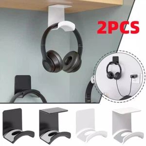 2pcs Universal Headset Headphone Hanger Hook Holder Under Desk Mount Stand Best - Picture 1 of 19