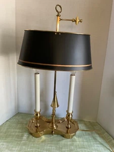 Sedgefield by Adams Brass Boullotte Lamp, Tole Shade 1989 Light - Picture 1 of 10