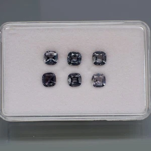 Cushion 5x5 mm.Ravishing Color Natural Blue Spinel Myanmar 6Pcs/3.82Ct. - Imagen 1 de 6