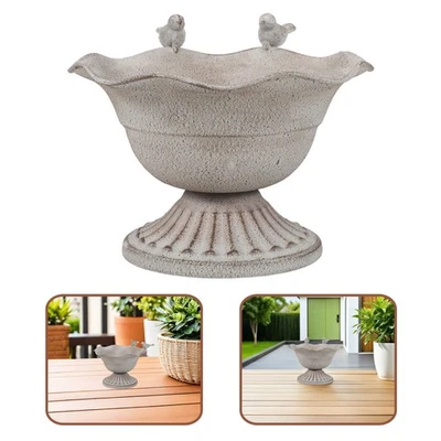  Rustikale Blumenurnenvase: Antiker Blumenurnenhalter aus Metall, Übertopf für - Bild 1 von 4