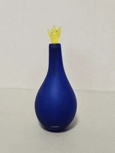 Kosta Boda Gunnel Sahlin Decanter "Naturalis" #89263 in Blue & Yellow: Signed - Picture 1 of 7
