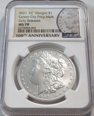 2021 CC $1 NGC MS 70 Morgan Silver Dollar Commemorative 100th Anniversary FDOI - Image 1 of 4