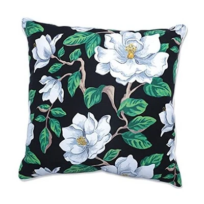  Piso floral para interiores/exteriores - 25" x 25" negro/blanco magnolia Foto 1 de 4