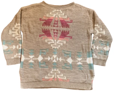 Suéter Ralph Lauren Mujer Talla XL Suroeste Azteca Tribal Tostado Marrón Túnica Rojo Azul Foto 1 de 4