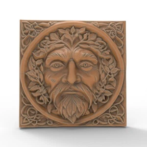 Green Man STL File for CNC Router 3D Printer Laser Machine Sculpture Wall Art - Picture 1 of 4