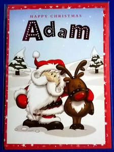 Christmas Card (with name) - Adam - Picture 1 of 3