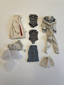 Vintage Barbie Doll Clothing 1960's Lot of 6 - Winter Holiday Vinyl Coat
