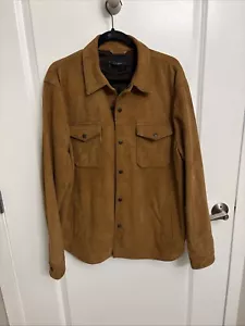 Suede Mens Banana Republic Trucker Jacket Cognac - Picture 1 of 6
