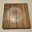 Mud Pie White Nautical Shell Natural Finish Wooden Wall Plaque With Wall Hangers