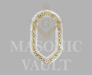 Masonic LOCOP Chain Collar Gold Plated on White Velvet - Imagen 1 de 1