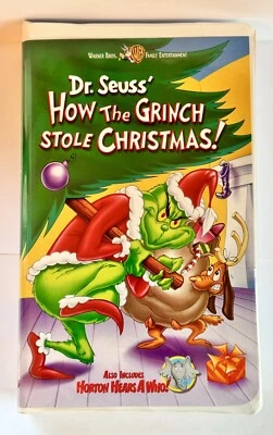 Dr. Seuss' Cómo el Grinch robó Navidad VHS 2000 incluye Horton Hears a Who Foto 1 de 4