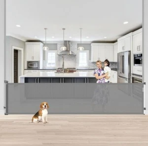 105x35 In Extra Wide Retractable Baby/Dog Gate for Large Openings Indoor/Outdoor - Picture 1 of 8