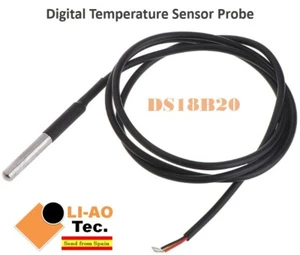 DS18B20 Waterproof Digital Temperature Sensor 1m Cable NTC Thermistor Thermal - Imagen 1 de 8