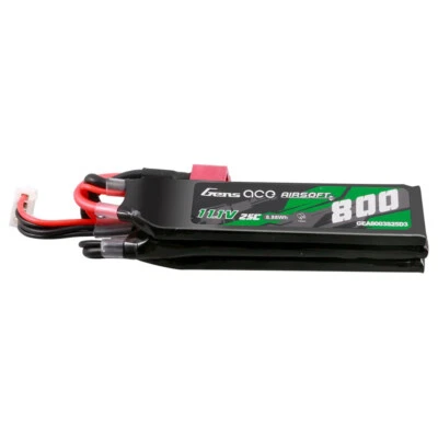 Gens ace 25C 800mAh 3S 11.1V NUNCHUCK 3X Airsoft Gun Lipo Battery Deans(T) Plug - Bild 1 von 4