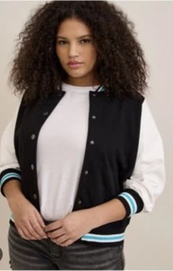NEW Fleece Faux Leather Sleeve Varsity Bomber Jacket Size 2x - Picture 1 of 7