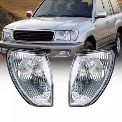 Cubierta de lámpara de luz de esquina delantera 2 piezas apta para Toyota Land Cruiser LC100 1998-2007 Foto 1 de 3