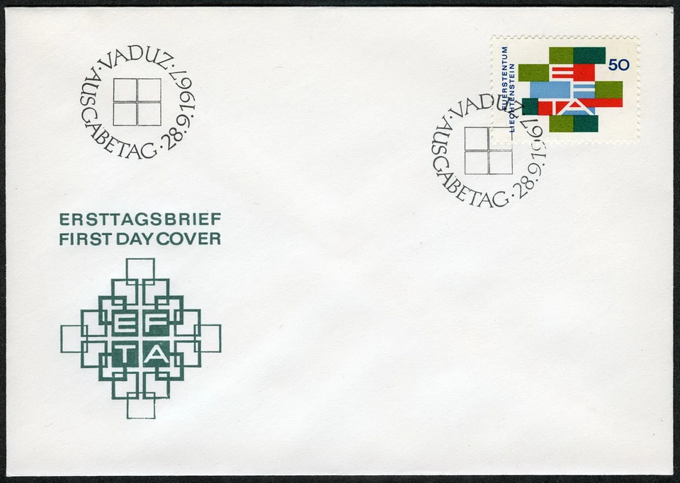 Liechtenstein 1967 EFTA European Free Trade Assoc First Day Cover (SC# 425) - Image 1 of 1