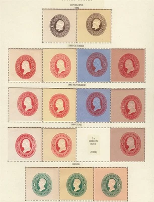 Scott #U222/U531 Mint Cut Square Collection on Album Pages, Cat $1,150.00+ - Image 1 of 4