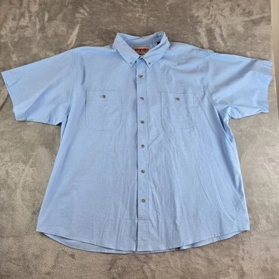 Wrangler Shirt Mens 3X Alaskan Blue Rugged Wear Short Sleeve Pockets - Image 1 of 4