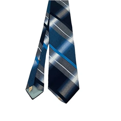 Corbata Wembley Para Hombre Azul A Rayas Negras De Colección Años 70 Talla Única Poliéster Diseñador Clásico Foto 1 de 4