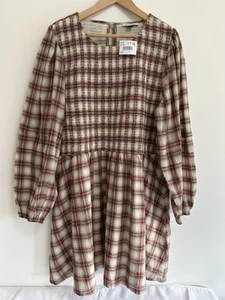 American Eagle Cottagecore Size XXL Dress Puff Sleeve Prairie Floral Plaid NWT - Picture 1 of 9