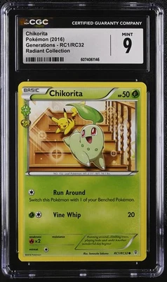 CGC 9 MINT Chikorita 2016 Generations RC1/RC32 Radiant Collection Pokemon Card - Image 1 of 2