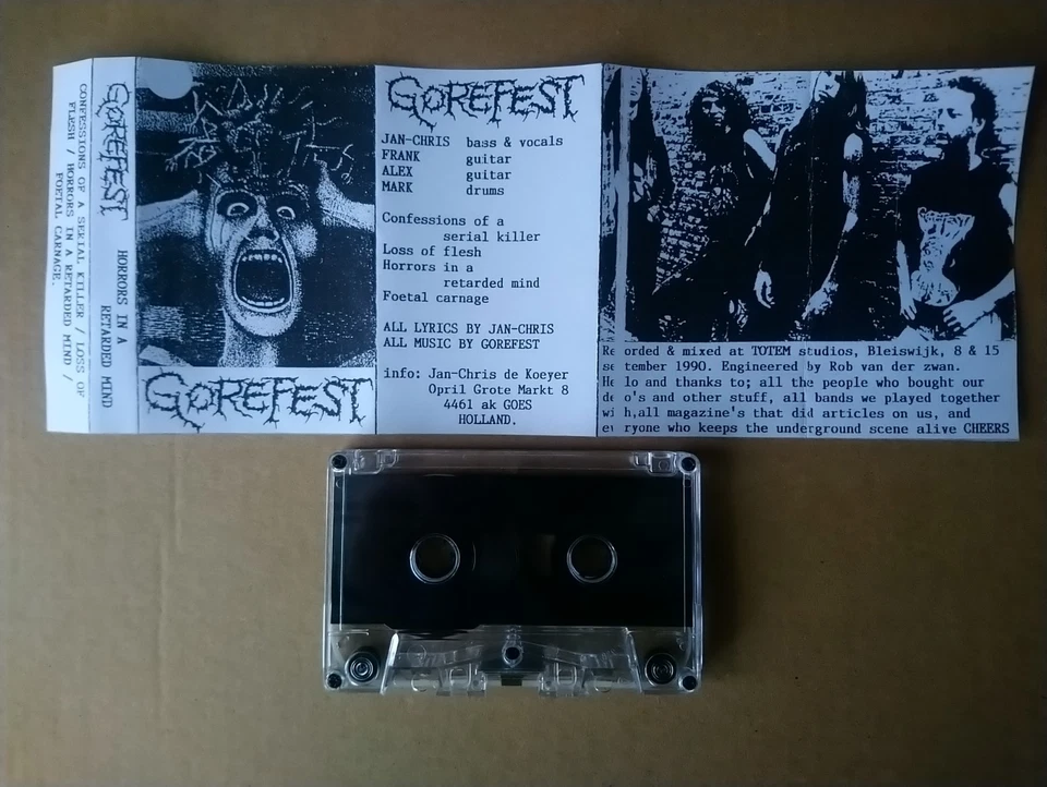 GOREFEST Horrors In A Retarded Mind Tape, Morgoth Sinister Altar Adramelech - Image 1 of 1