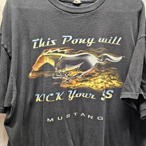 Ford Mustang T-Shirt Herren Größe 2XL schwarz - "This Pony Will Kick Your SS" - Bild 1 von 5