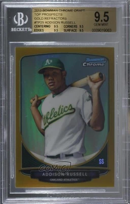 2013 Bowman Draft Gold Refractor /50 Addison Russell #TP-25 BGS 9.5 GEM MINT - Image 1 of 2