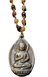 Colgante Amuleto Buda Plata Tibetana 2" China Feng Shui Protección Exorcismo BONITO - Imagen 1 de 10