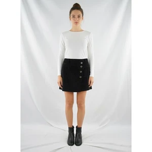 D&G Dolce&Gabbana Gonna Donna Nero L Mini Corta Elegante Svasata Chic Moda - Picture 1 of 15