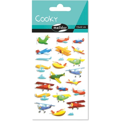Maildor 10x Cooky, 1 Stickerbogen 7,5x12cm, Flugzeug - Mehrfarbig CY113C - Bild 1 von 4