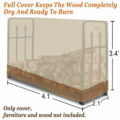 Cubierta de estante de troncos impermeable 600D Oxford jardín patio terraza leña proteger cala Foto 1 de 4