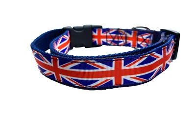 Union Jack Collar Ajustable Bandera Británica Collar de Perro Inglaterra Collar Perro Inglés Foto 1 de 4
