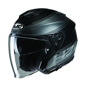 HJC i30 Vicom Open Face Helmet Black/Grey Lg