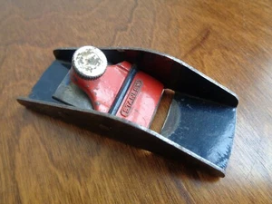 Vintage/Antique STANLEY MINI FINGER THUMB PLANE RED/BLUE - Picture 1 of 8