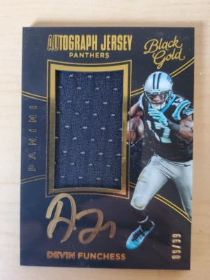 2016 Panini Black Gold Devin Funchess Autograph Jerseys 89/99 Panthers #AJ-DF - Image 1 of 2