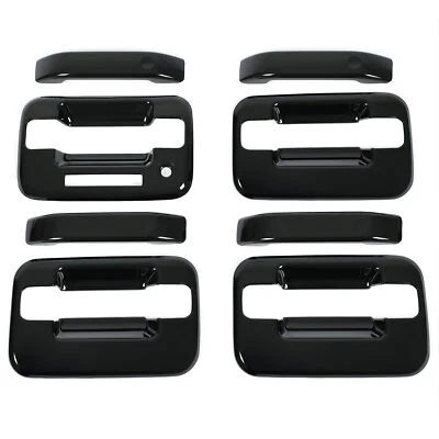 For Ford  F150 Crew Cab 2004-2014 Black Painted 4 Door Handle Covers W/ KeyPad Foto 1 de 4