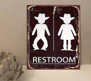 1x Letrero Placa Metal Rústico Vaquero Inodoro Baño Casa Regalo Novedad (mt858) - Imagen 1 de 4