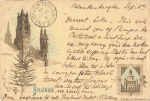 Postcard Brugge Belgium 1905 Undivided Back - Picture 1 of 2