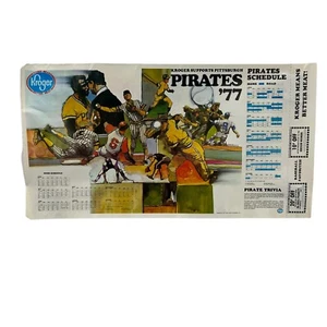 Pittsburgh Pirates 1977 Schedule Poster Kroger Vintage 13x24" Willie Stargell - Picture 1 of 6