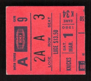 1980 New York Knicks Vs New Jersey Nets MSG Bill Cartwright 26 PTS Ticket Stub - Picture 1 of 1